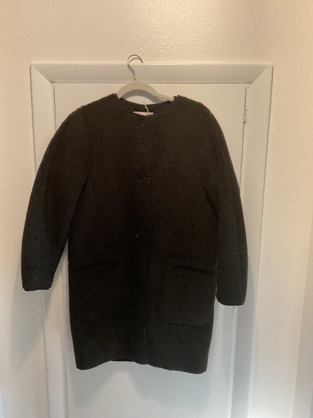 COS Teddy Coat, Dark Brown, Size 4